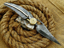 Load image into Gallery viewer, Custom Handmade Damascus Folding-Pocket Knife lot of 2 With Damascus Handle