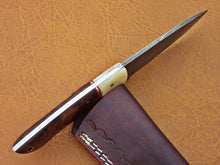 Load image into Gallery viewer, HS-776 Custom Handmade Damascus Skinner Knife With Camel Bone & Wood Handle