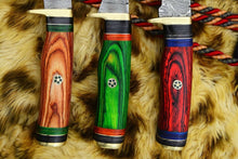 Load image into Gallery viewer, HS Deal 03 - 10 Inch Custom Handmade Damascus Skinner Knife Lot of 3 Pecs With Different Handles