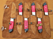 Load image into Gallery viewer, HS-196 Custom Handmade Damascus Steak Knives With Hard Wood Handle