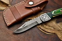 Load image into Gallery viewer, Custom Handmade Damascus Steel Pocket Folding Knife - Beautiful Hard Wood Handle