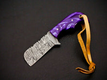 Load image into Gallery viewer, HS-967 '' Custom Hand Forged 5.00" Damascus Steel Full Tang Cowboy Bull Cutter Knife