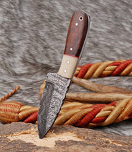Load image into Gallery viewer, HS-736 Custom Handmade Damacsus Steel Skinner knife - Wood & Bone Handle