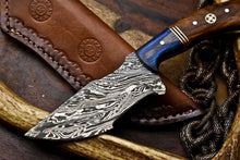 Load image into Gallery viewer, HS-925 Custom Handmade Damascus Steel Tracker-Hunting Knife With Wood Handle