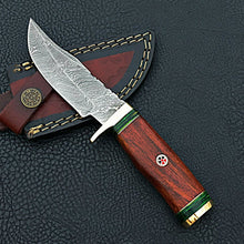Load image into Gallery viewer, HS-418 | Custom Handmade Damascus Steel Hunting Knife - Beautiful Wood Handle
