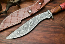 Load image into Gallery viewer, HS-865 Custom Handmade Damascus Steel Hunitng/Kukri Knife - Wood & Bone Handle