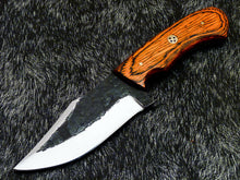 Load image into Gallery viewer, HS-581 Custom Hand Forged Railroad Spike Carbon Steel 8.5" Skinning Knife WOOD