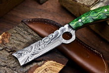 Load image into Gallery viewer, HS-1000 | Custom Handmade Damascus Steel Bull Cutter Knife - Beautiful Hard Wood Handle
