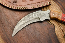 Load image into Gallery viewer, HS-905 Custom Handmade Damascus Hunting Blade Karambit Camping Full Tang Knife