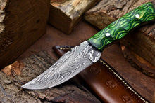 Load image into Gallery viewer, HS-705 Custom Handmade Damascus Steel Skinner Knife - Beautiful Wood Handle