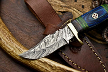 Load image into Gallery viewer, HS-676 Custom HandMade Damascus Steel Blade Hunting Miniature Knife | HARD WOOD