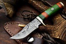 Load image into Gallery viewer, HS-407 | Custom Handmade Awesome Camel Bone Handle Damascus Steel Hunting Knife - Great Price