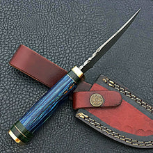 Load image into Gallery viewer, HS-419 | Custom Handmade Damascus Steel Hunting Knife - Beautiful Hard Wood Handle