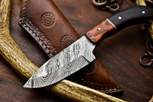 Load image into Gallery viewer, HS-696 Custom Handmade Damascus Steel Skinner Knife - Beautiful Wood Handle