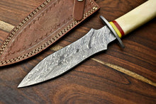 Load image into Gallery viewer, HS-858 Rare!!! Custom HandMade Damascus Steel Dagger Knife | CAMEL BONE