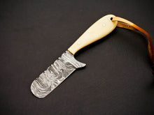 Load image into Gallery viewer, HS-966 '' Custom Hand Forged 6.00" Damascus Steel Full Tang Cowboy Bull Cutter Knife