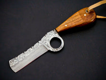 Load image into Gallery viewer, HS-968 '' Custom Hand Forged 6.5" Damascus Steel Full Tang Cowboy Bull Cutter Knife