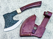 Load image into Gallery viewer, HS-1024 Custom Hand Forged Railroad Spike Carbon Steel Chopper Axe Knife -Wood