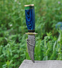 Load image into Gallery viewer, HS-437 | Custom Handmade Damascus Steel Skinner Knife - Hard Wood Handle