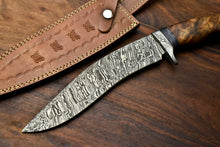 Load image into Gallery viewer, HS-868 Custom Handmade Damascus Steel Hunitng/Kukri Knife - Awesome Wood Handle