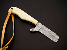 Load image into Gallery viewer, HS-964 '' Custom Hand Forged 6.00" Damascus Steel Full Tang Cowboy Bull Cutter Knife