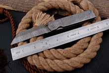 Load image into Gallery viewer, Custom Handmade Full Damascus Folding-Pocket Knife