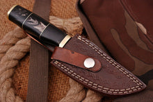 Load image into Gallery viewer, HS-494 Custom Handmade Damascus Hunting Knife With buffalo horn Handle