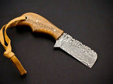 Load image into Gallery viewer, HS-971 Custom Hand Forged 5.00" Damascus Steel Full Tang Cowboy Bull Cutter Knife