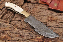Load image into Gallery viewer, HS-934 Custom Handmade Damascus Steel Tracker-Hunting Knife With Camel Bone Handl
