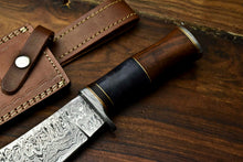 Load image into Gallery viewer, HS-315 Custom Hand Made Damascus Steel Blade Bowie Hunting Knife | CAMEL BONE