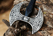 Load image into Gallery viewer, HS-1017 Custom handmade hand-forged carbon steel hunting axe Viking hatchet tomahawk axe