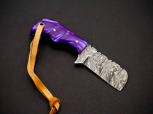 Load image into Gallery viewer, HS-967 '' Custom Hand Forged 5.00" Damascus Steel Full Tang Cowboy Bull Cutter Knife