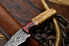 Load image into Gallery viewer, HS-686 Custom Handmade Damascus Steel Skinner Knife - Beautiful Wood Handle