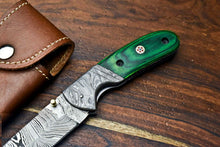 Load image into Gallery viewer, Custom Handmade Damascus Steel Blade Liner-Lock Pocket Folding Knife| HARD WOOD