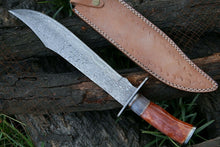 Load image into Gallery viewer, HS-308 Custom Hunting Bowie Knife, Damascus Steel Fixed Blade Bowie Knife