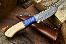 Load image into Gallery viewer, HS-648 Custom Handmade Damascus Hunting Skinning Blade Hunter Camping Full Tang Knife