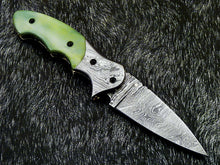 Load image into Gallery viewer, HS-1121 '' CUSTOM HANDMADE DAMASCUS BLADE POCKET FOLDING KNIFE LINER LOCK