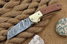 Load image into Gallery viewer, Custom Handmade Damascus Folding-Pocket Knife With Micarta Handle