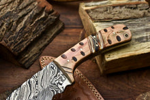 Load image into Gallery viewer, HS 657 Custom Handmade Damascus Hunting Skinning Blade Hunter Camping Full Tang Knife