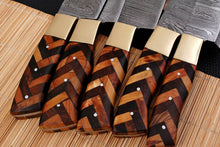 Load image into Gallery viewer, HS-148 Custom Handmade HAND FORGED DAMASCUS STEEL CHEF KNIFE Set Kitchen Knives