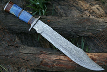 Load image into Gallery viewer, HS-321 Custom Hand Made Hunting Bowie Knife, Survival Knife, Camping Tool, Damascus
