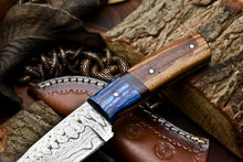 Load image into Gallery viewer, HS-699 Custom Handmade Damascus Steel Skinner Knife - Beautiful Wood Handle