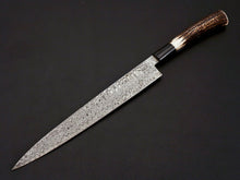 Load image into Gallery viewer, Damascus Chef Knife Stag Handle