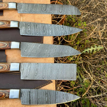 Load image into Gallery viewer, HS-130 '' Hand Forged Damascus Steel Hunting Chef Kitchen Knife Set W/ Sheath