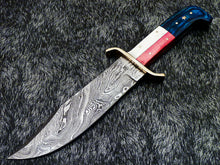 Load image into Gallery viewer, HS-379 '' Custom Hand Forged Damascus Steel 12" Bowie Hunting Knife BONE / WOOD