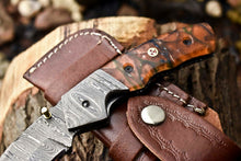 Load image into Gallery viewer, Custom Handmade Damascus Steel Pocket Folding Knife - Beautiful Resin Handle