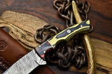 Load image into Gallery viewer, HS-643 Custom Handmade Damascus Hunting Skinning Blade Hunter Camping Full Tang Knife