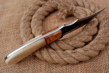 Load image into Gallery viewer, HS-754 Custom Hand Forged Damascus Steel Skinner Knife 8.0 inch Overall And Camel Bone+Wood Handle