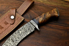 Load image into Gallery viewer, HS-868 Custom Handmade Damascus Steel Hunitng/Kukri Knife - Awesome Wood Handle