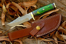 Load image into Gallery viewer, HS-762 Custom Handmade Damascus Steel Skinner knife With Hard Wood Handle Daily Carry